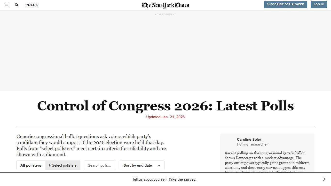 Who is Favored to Win the House? Latest 2026 Congressional Ballot Polls - The New York Times